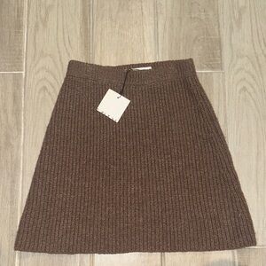 Girls Zara Brown A-Line Knit Skirt